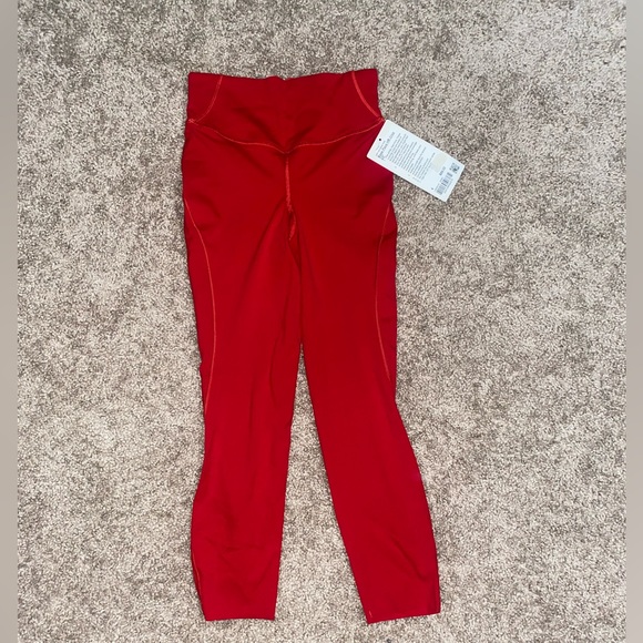 NWT Lululemon Base Pace High-Rise Crop 23" in Dark Red - Picture 3 of 8